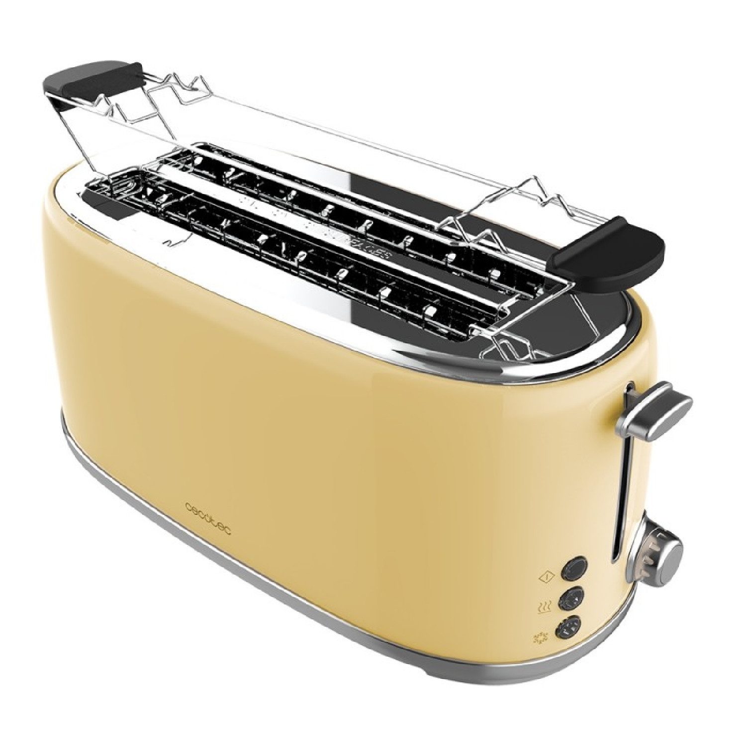Cecotec 2-in-1-Toaster Toast&Taste 1600 Retro Double Beige, 1370 W, Toast&Taste 1600 Retro Double Beige