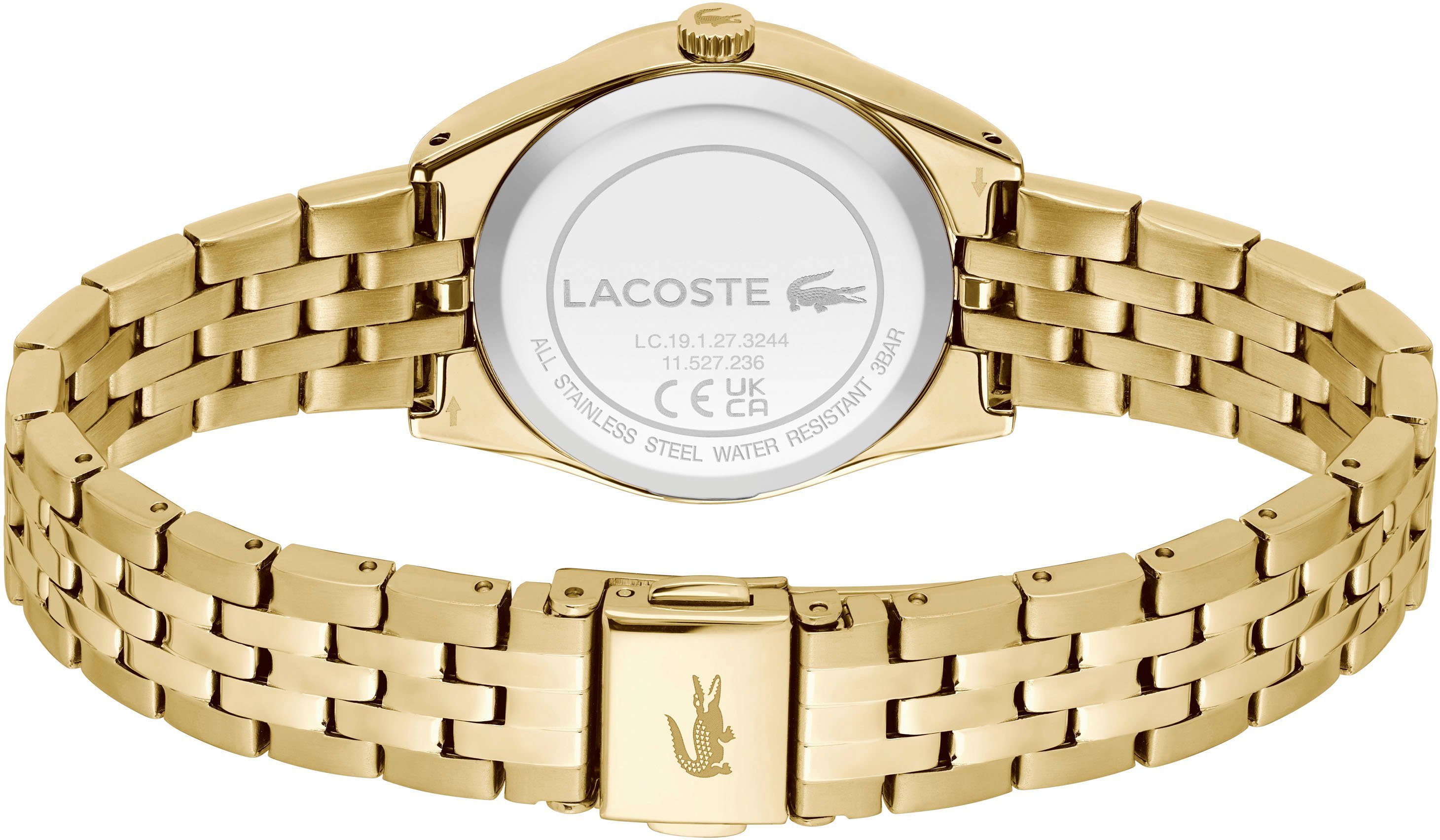 Lacoste Quarzuhr TUILERIE 2001303, Armbanduhr, Damenuhr, Glaskristalle, Edelstahlarmband, analog