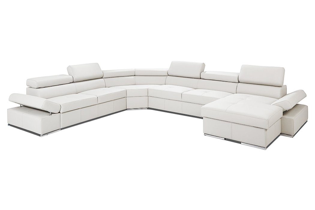Polster Couch 100% Sofas Ecksofa, Eck Sofa Wohnlandschaft JVmoebel Garnitur XXL Weiß Design