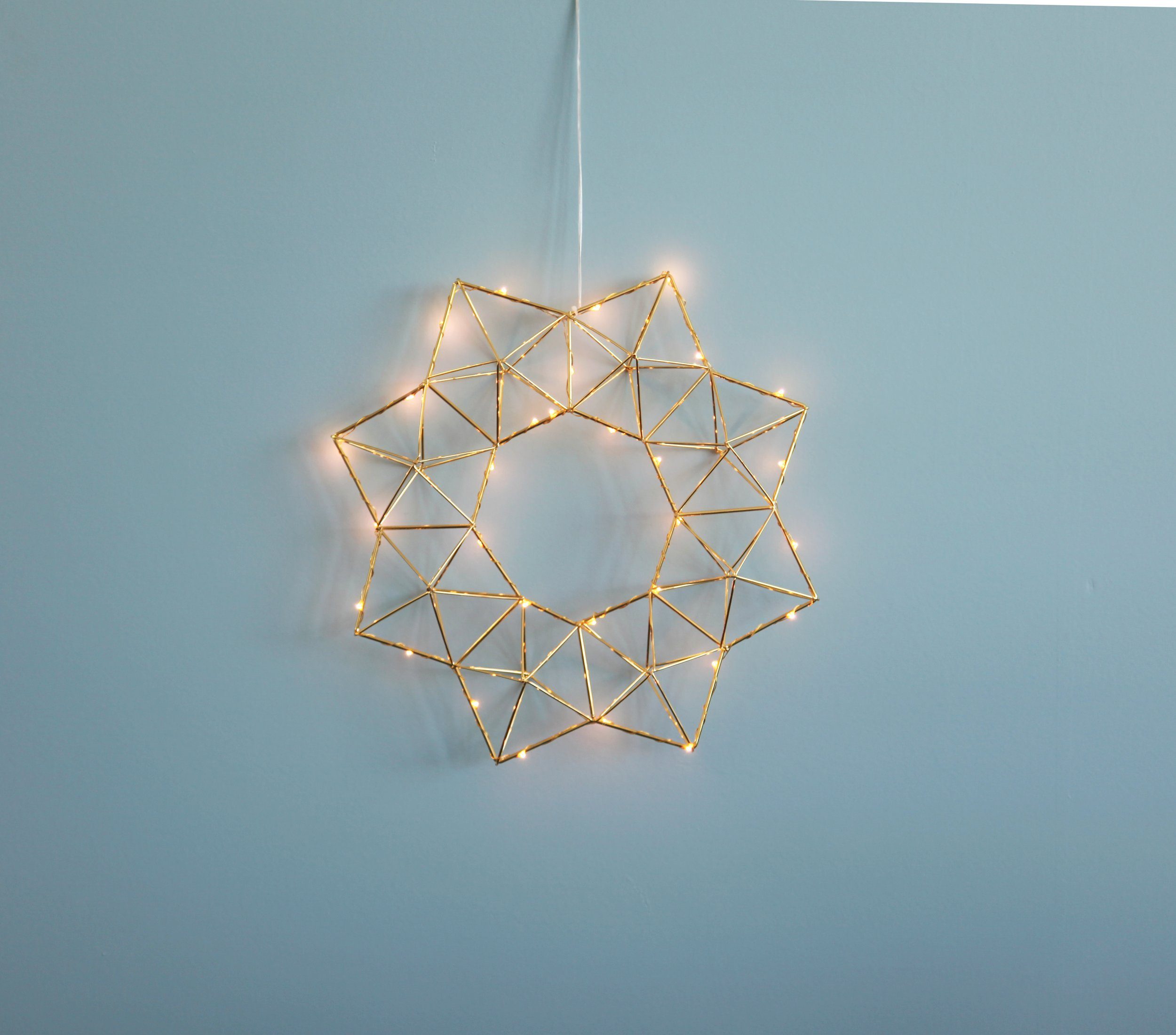 EGLO Papierstern Edge, LED Fenster Lichterkranz, Lichterstern mit Kabel, Ø 40 cm