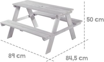 roba® Kindersitzgruppe Picknick for 4 Outdoor +, Grau, (Set), mit abgerundeten Ecken; inklusive Sitzauflagen Â»Little StarsÂ«
