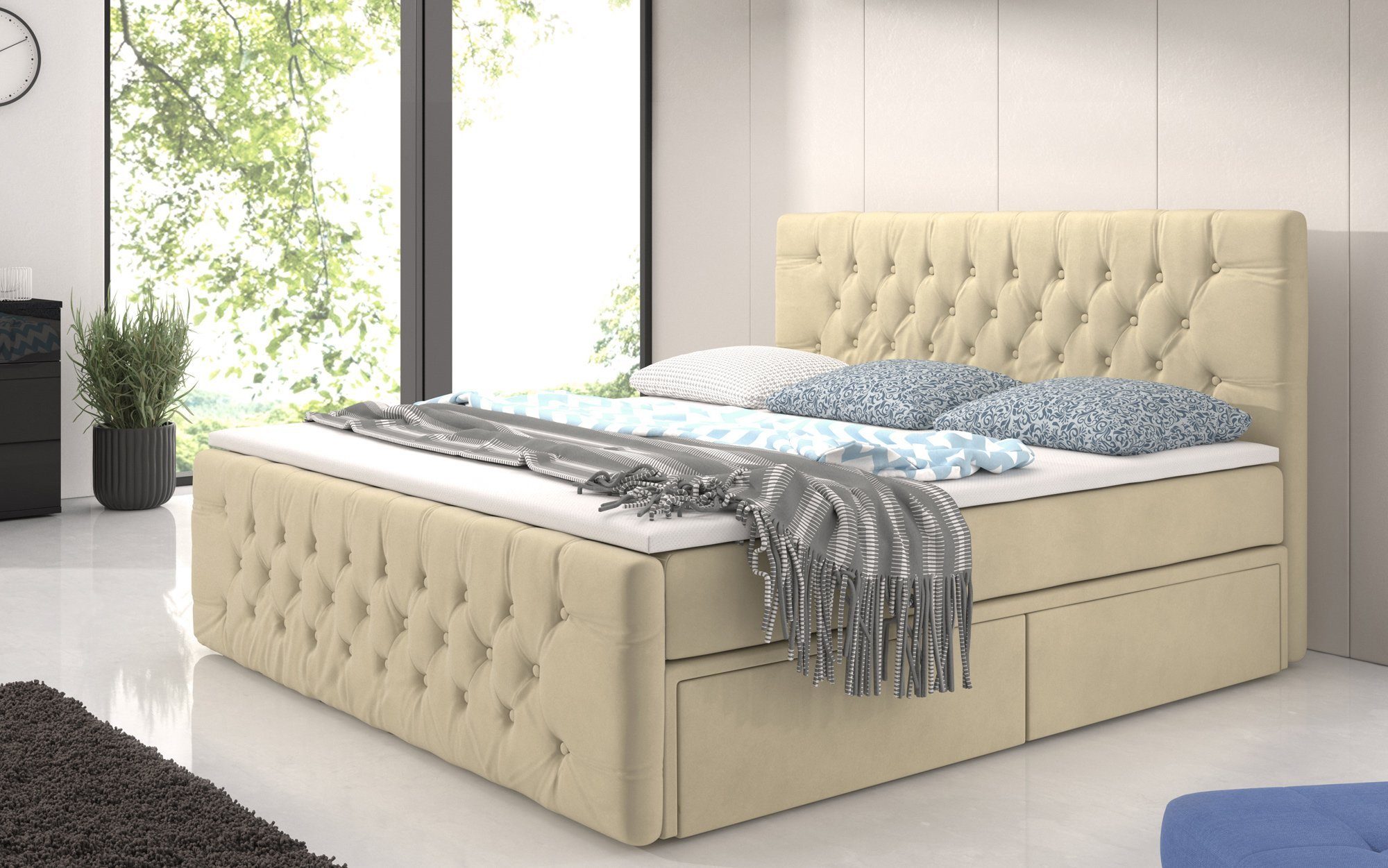 Baidani Boxspringbett Bellissimo, mit 4 Schubladen günstig online kaufen