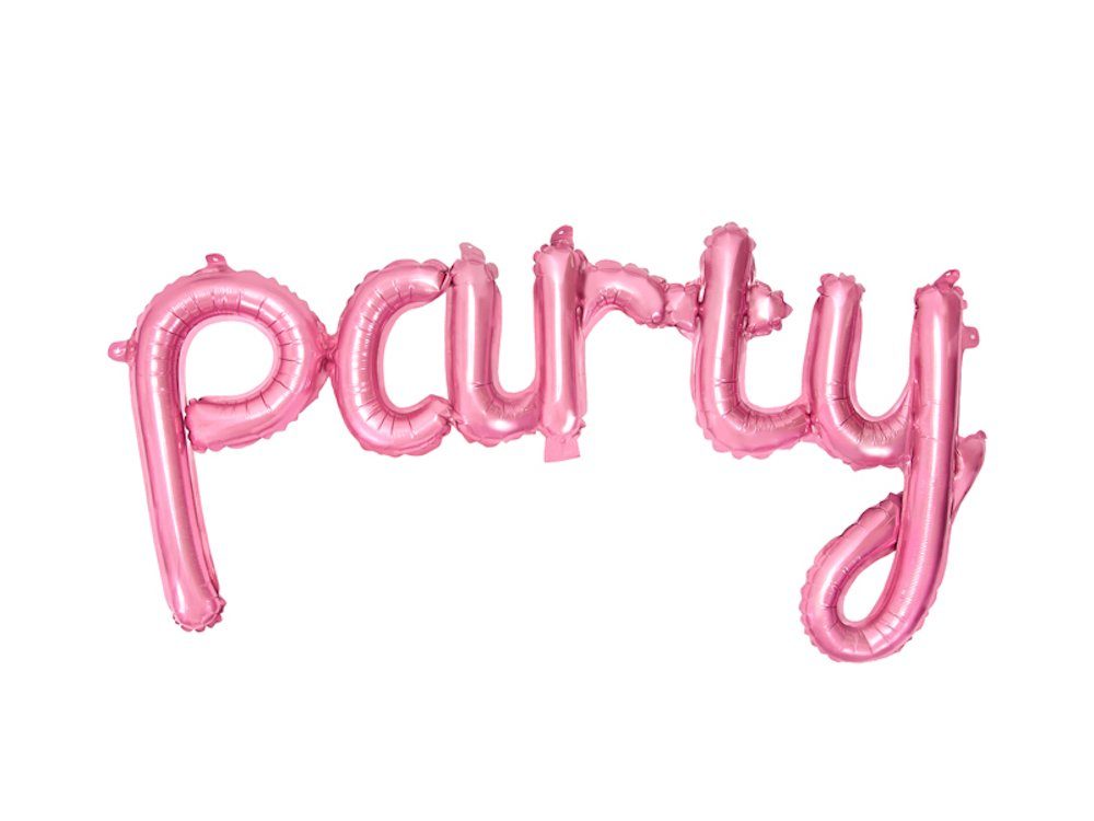 partydeco Folienballon Folienballon - Schriftzug - Party, 80x40cm, rosa