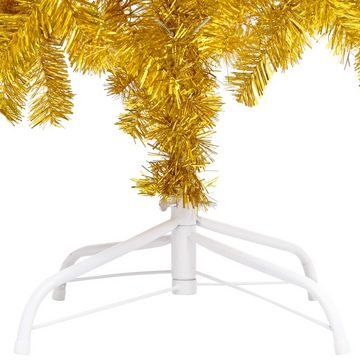 vidaXL Künstlicher Weihnachtsbaum Künstlicher Weihnachtsbaum mit LEDs Kugeln Golden 210cm PET