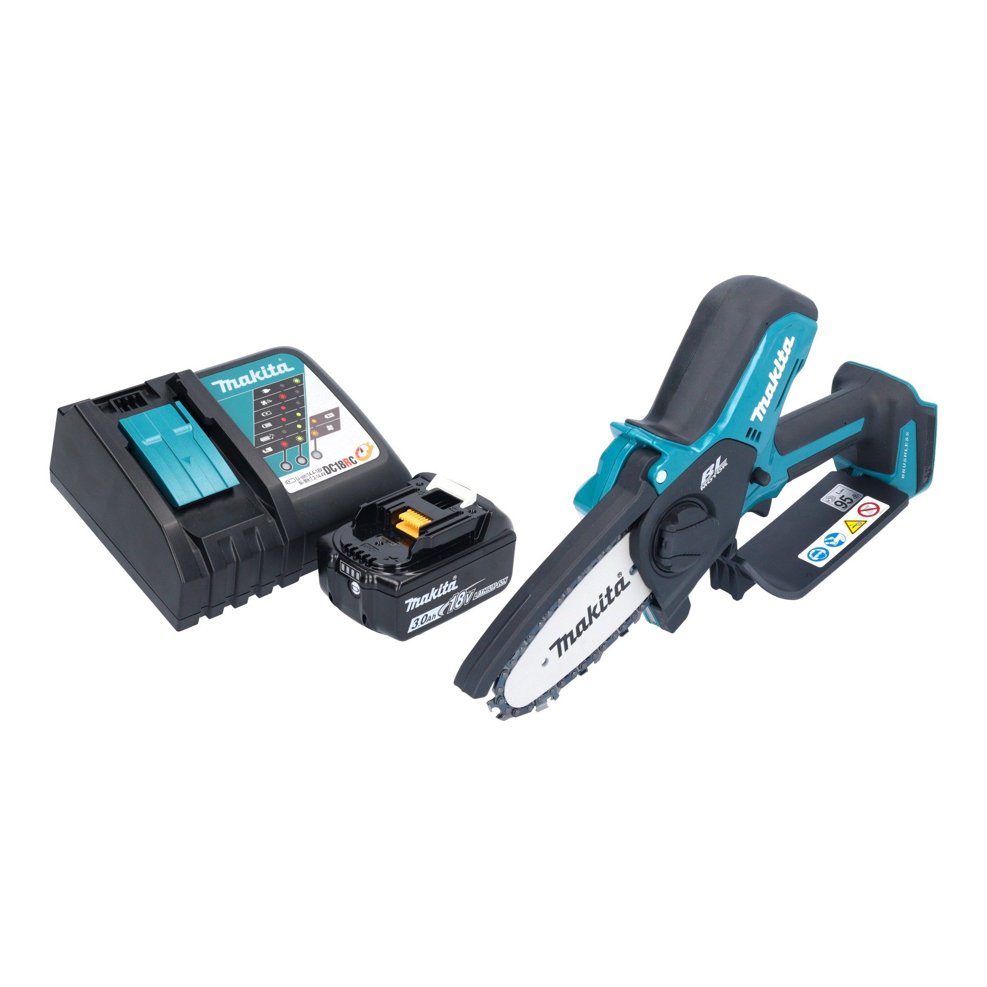 Makita Benzin-Kettensäge DUC 101 RF01 18 V 10 cm Brushless + 1x Akku 3,0 Ah + Ladegerät