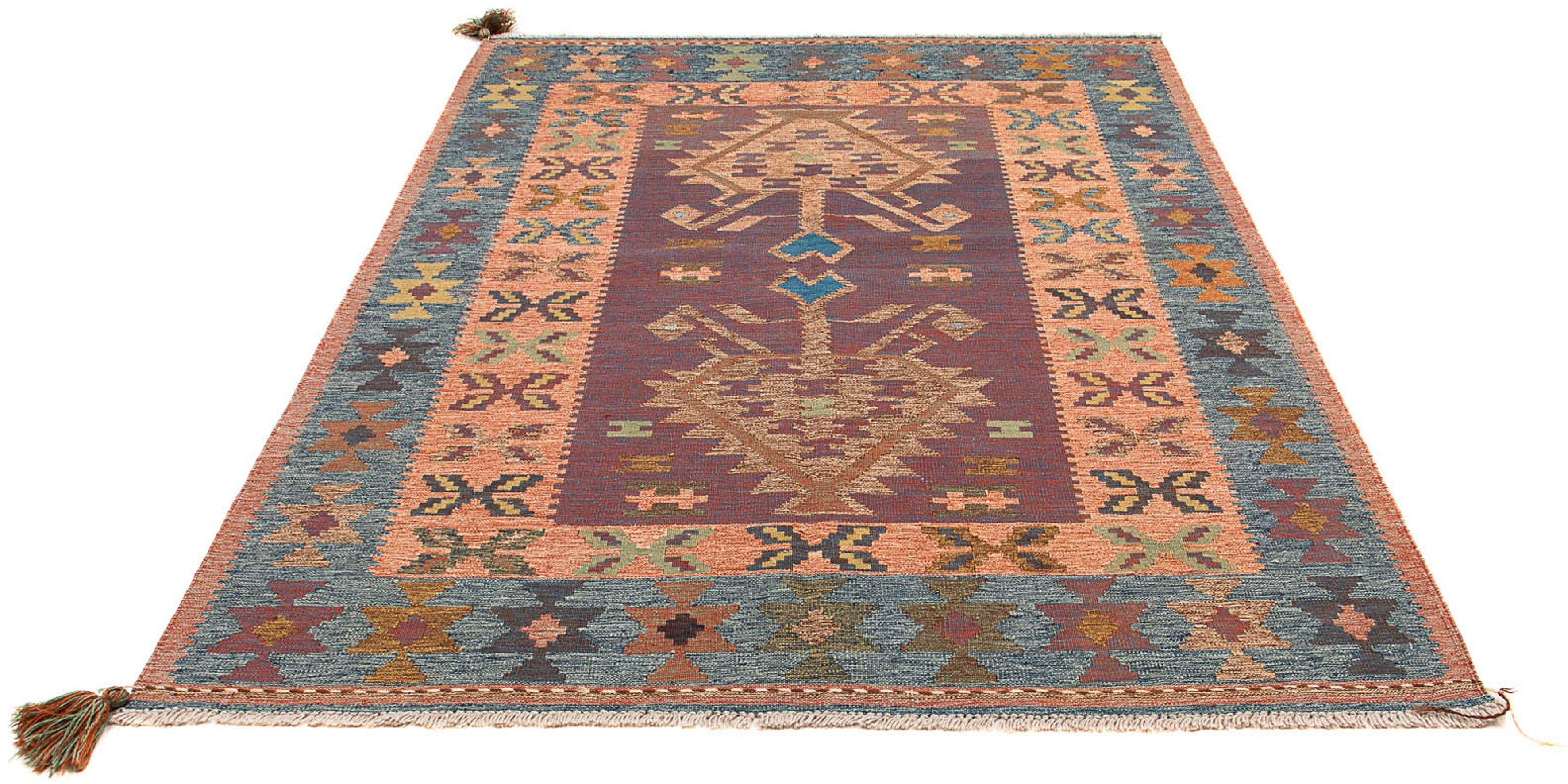 Wollteppich Kelim - Oriental - 207 x 151 cm - mehrfarbig, morgenland, rechteckig, Höhe: 4 mm, Wohnzimmer, Einzelstück