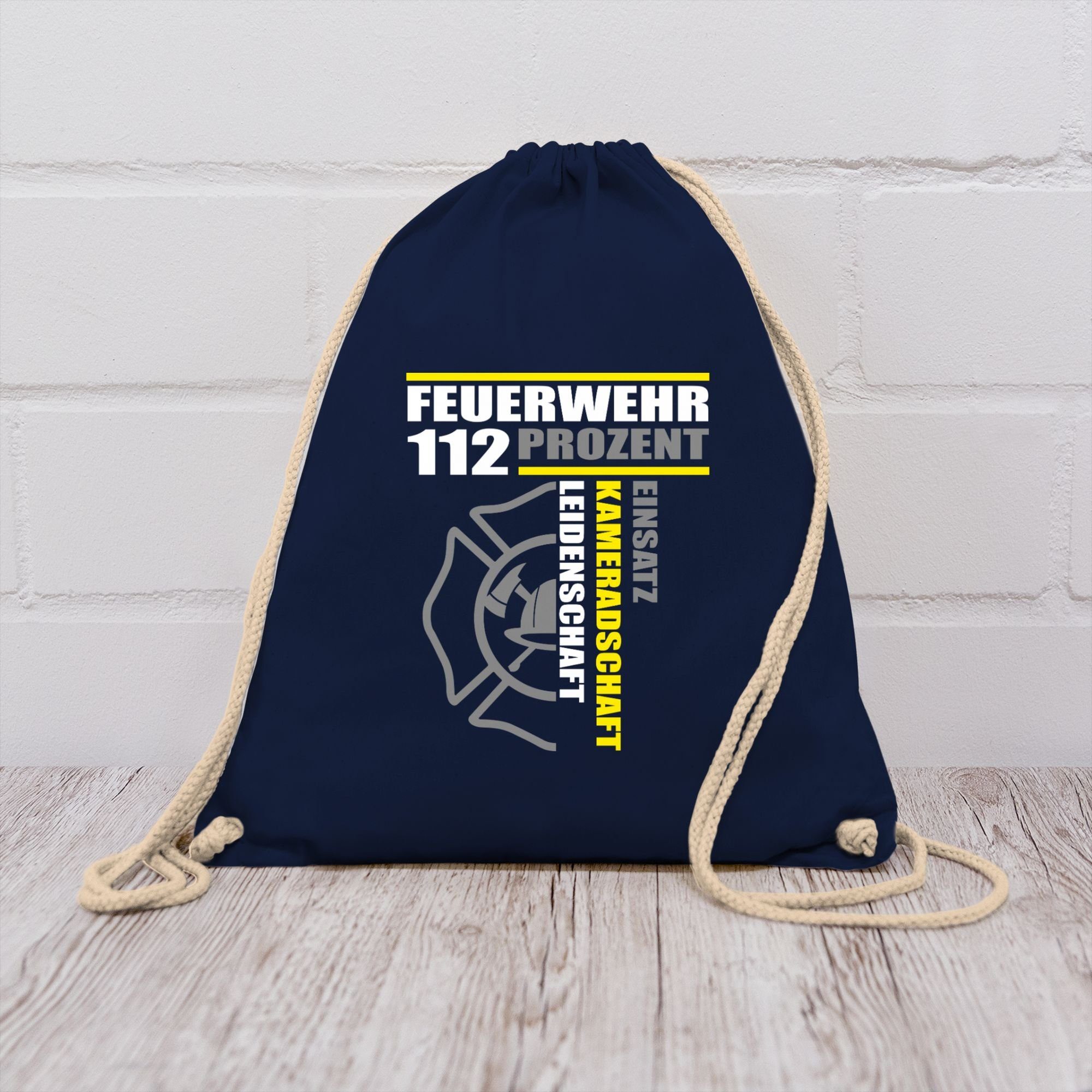 Shirtracer Turnbeutel Feuerwehr 112 Prozent Einsatz Kameradschaft Leidenschaft I Freiwillige, Feuerwehr