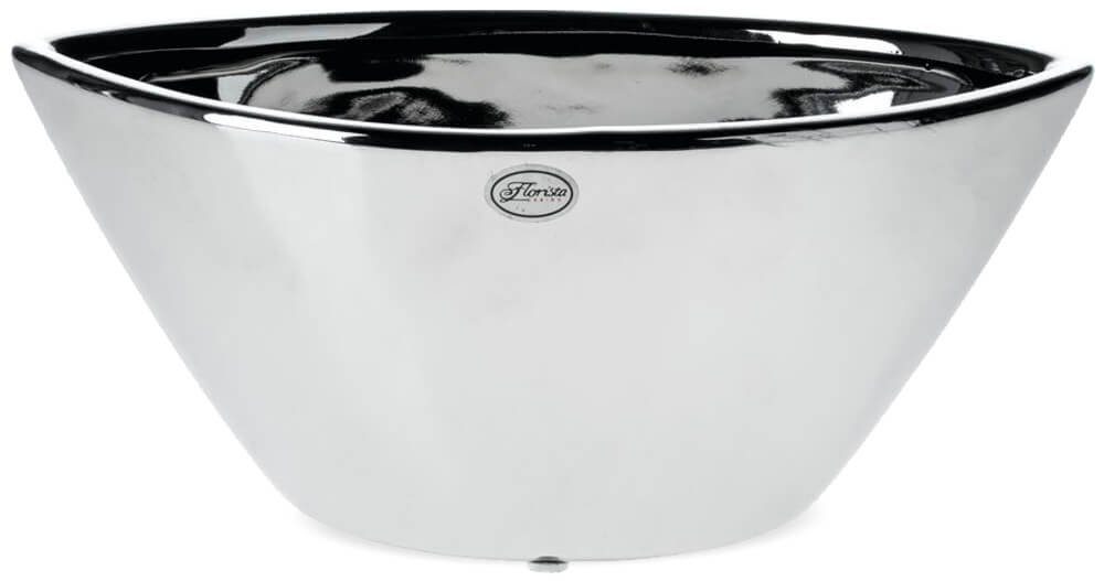 matches21 HOME & HOBBY Blumentopf Blumentopf Silber oval 1 Stk – 25x14 cm (1 St). € 20,99