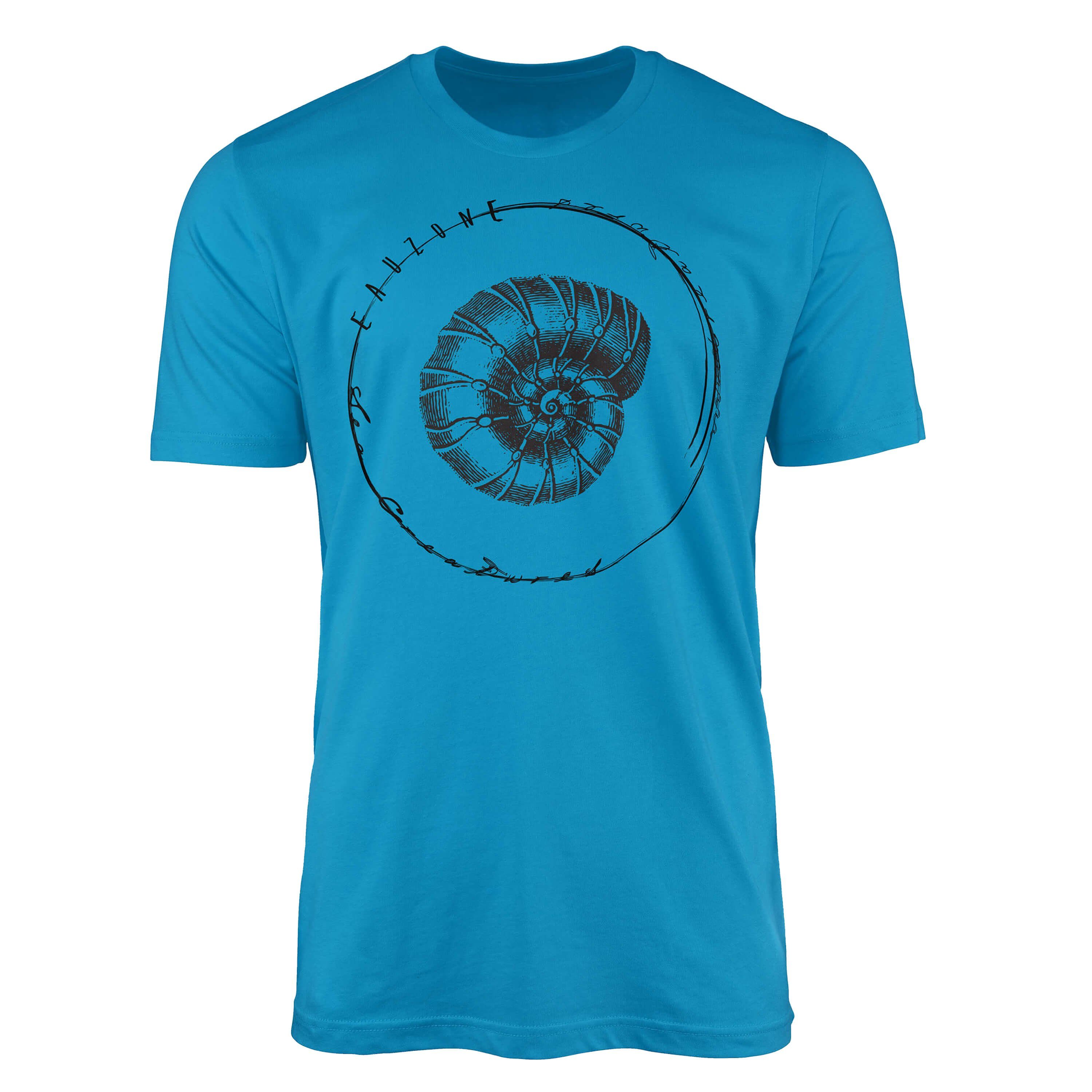 Sinus Art T-Shirt T-Shirt Tiefsee Fische - Serie: Sea Creatures, feine Struktur und sportlicher Schnitt / Sea 070 Atoll