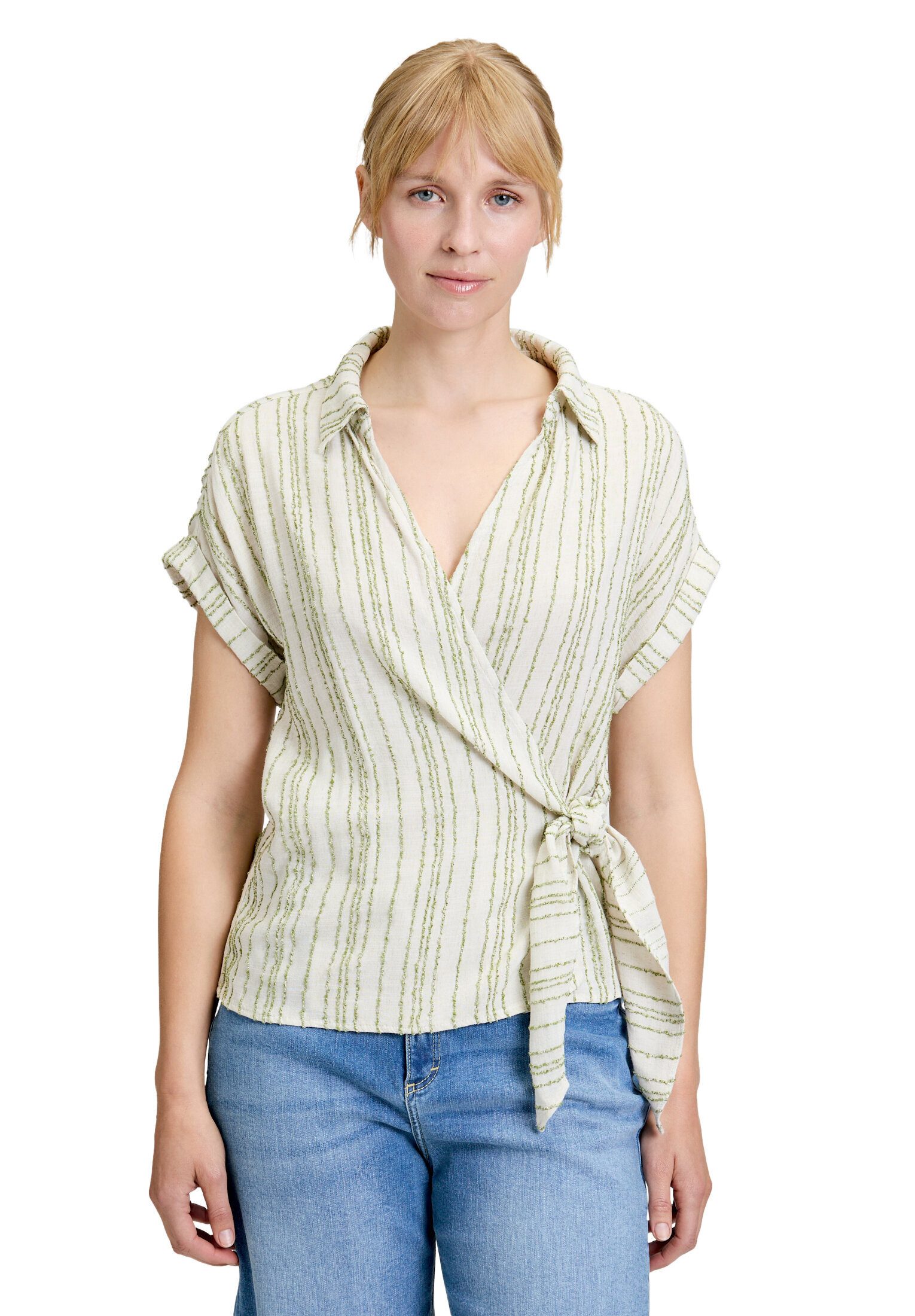Cartoon Klassische Bluse Damen mit Bindegürtel