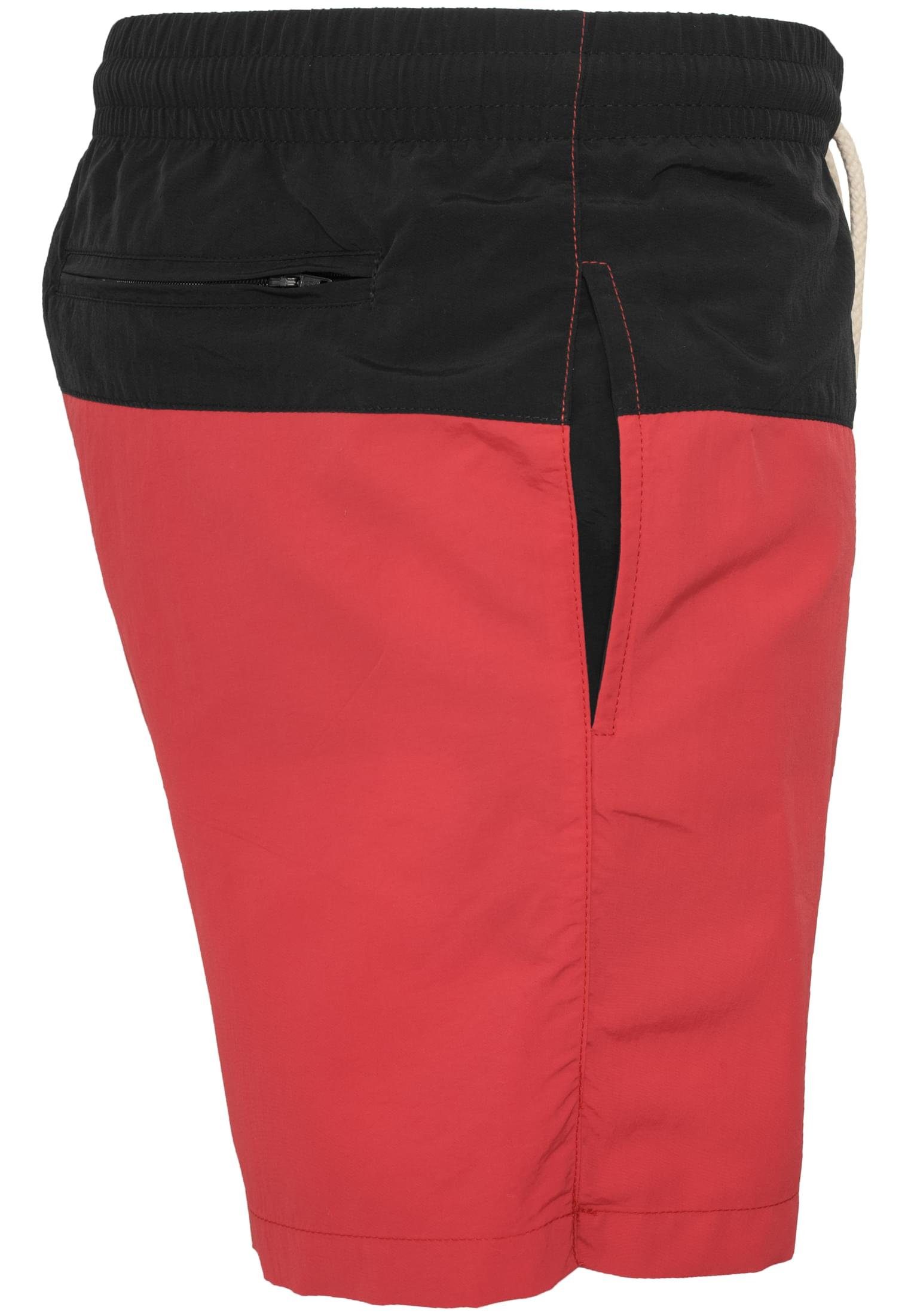 URBAN CLASSICS Shorts Herren blk/red Swim Badeshorts