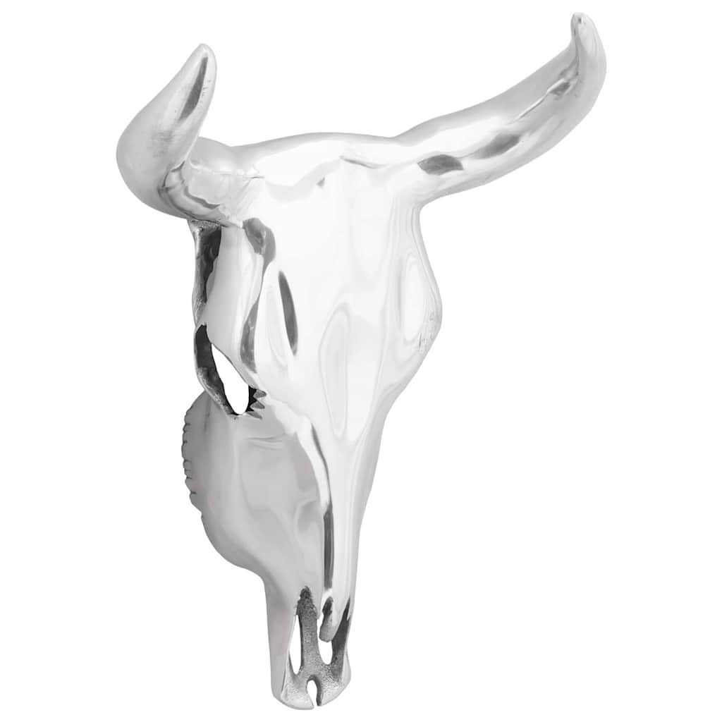 vidaXL Skulptur Bullen Schädel Silber 34 x 13 x 53 cm Aluminium (1 St)