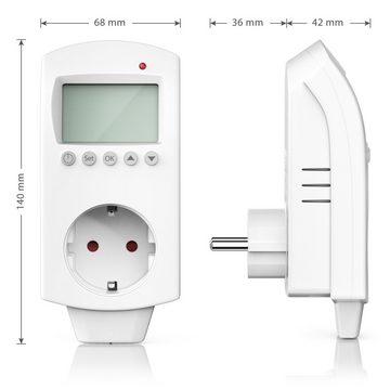 BEARWARE Steckdosen-Thermostat, Spar-Set, 2-St., Steckdosenthermostat Individuell programmierbar für Heiz & Klimageräte