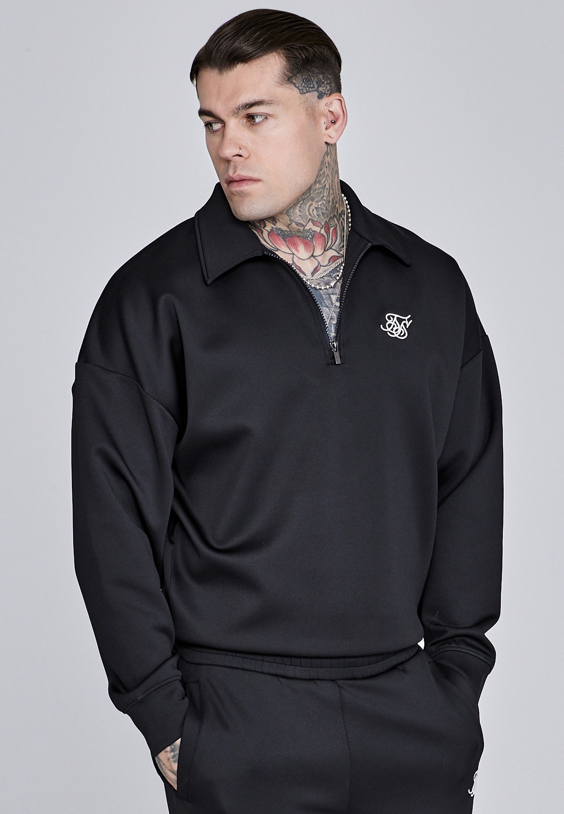 Sweatshirt SikSilk Herren Essentials Zip-Pullover