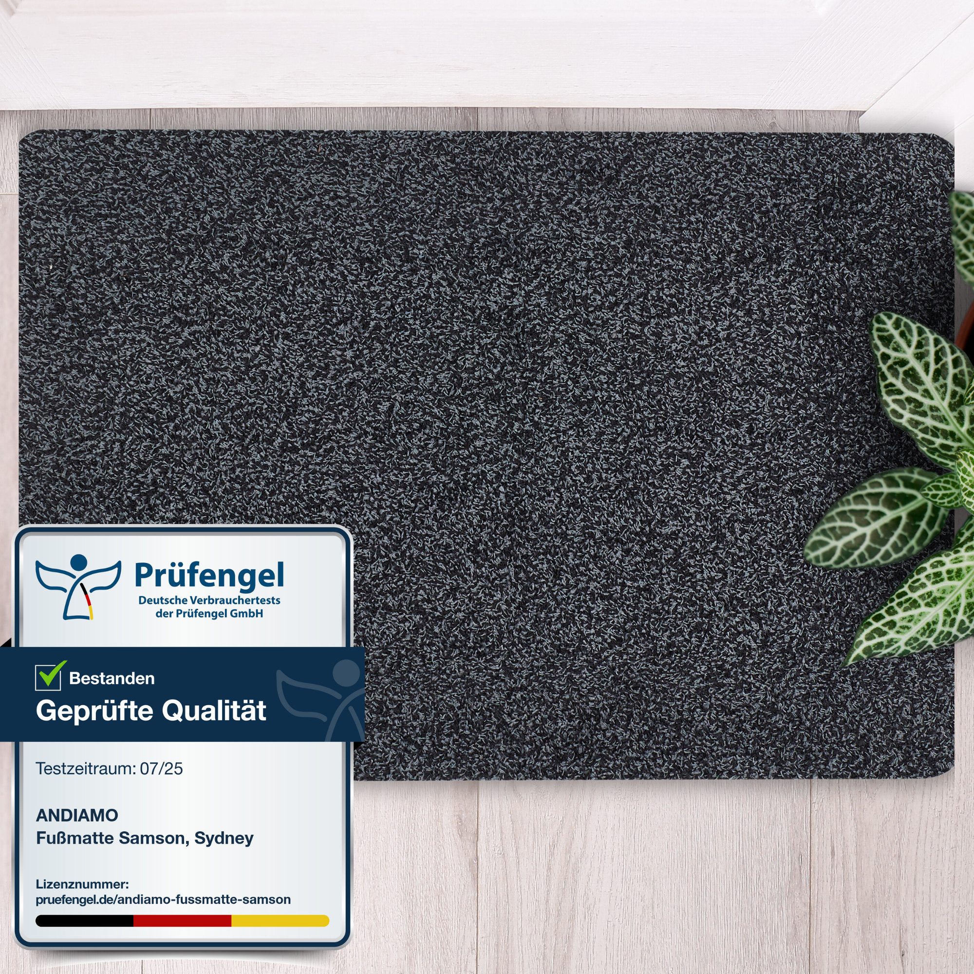 Andiamo Fußmatte Samson, Made in Netherlands, rechteckig, Höhe: 6 mm, Schmutzfangmatte, waschbar, rutschhemmend, auch als 2er Set erhältlich