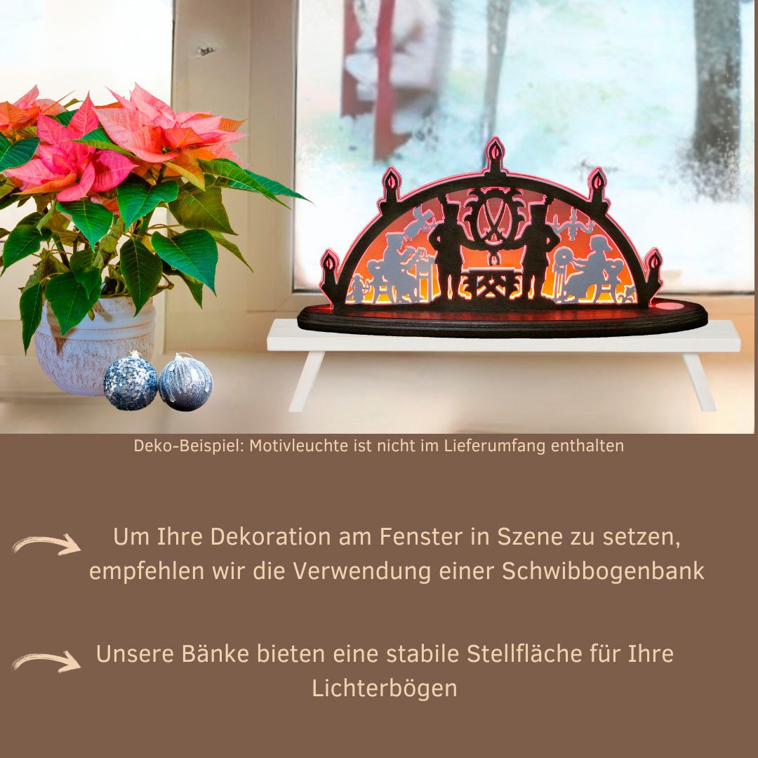 Weigla Schwibbogen-Fensterbank Weihnachtsdeko, Made in Germany (1-tlg), aus Buchenholz, Tiefe ca. 7,5 cm – Bild 4 von 5