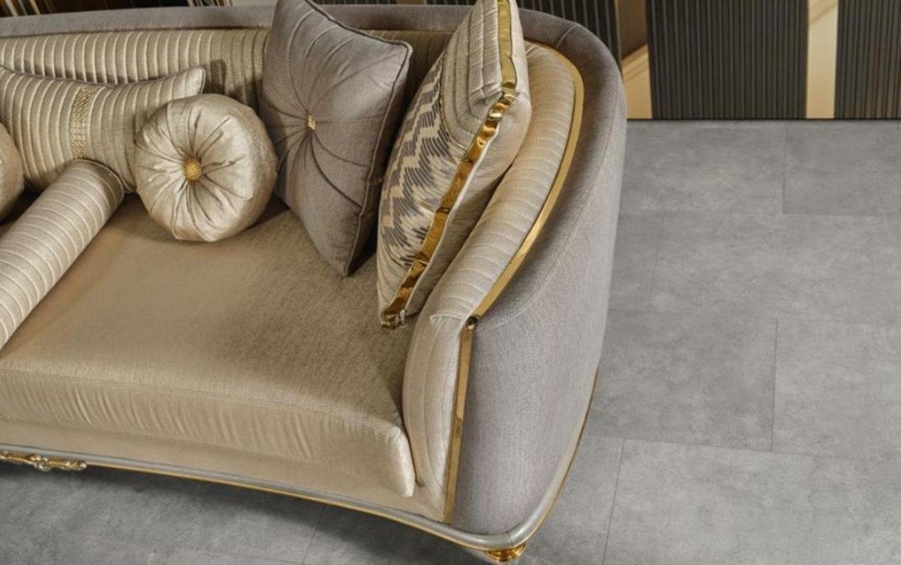 JVmoebel Sitzer Europa Couch, Beige Sofa Luxus 3 Stoffsofas Teile, 3-Sitzer Couchen in Made Dreisitzer Stoff 1