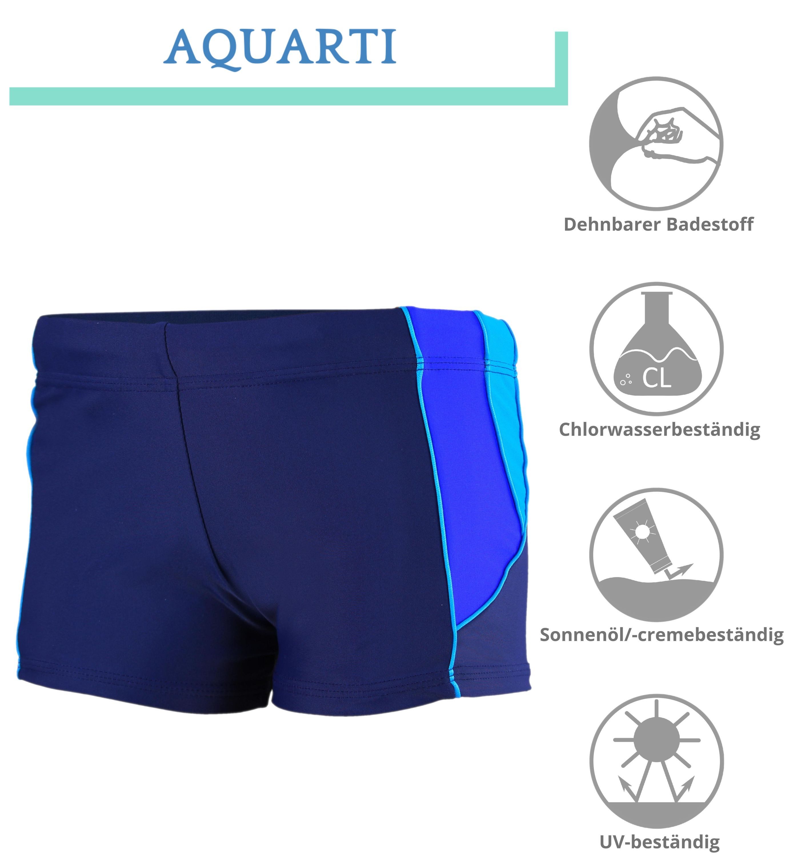 Aquarti Badehose Aquarti Jungen Kurze Badehose mit Einsätzen Seitlich