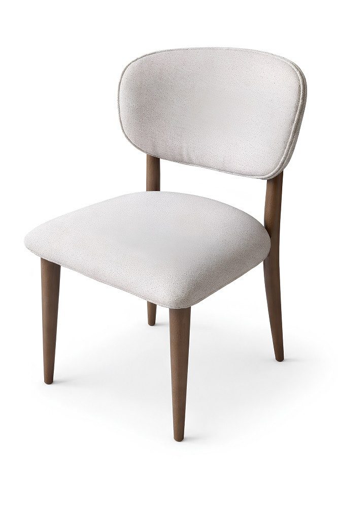 JVmoebel Stuhl Moderner Esszimmerstuhl Luxus Design Beige Holz Sitz Lehn Sofort (1 St), Made in Europa