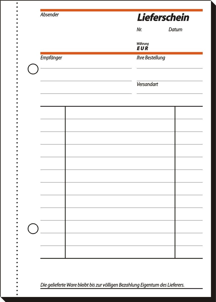 Sigel Formularblock Formularbuch Lieferschein A6 selbstdurchschreibend VE=10x2x40 Blatt
