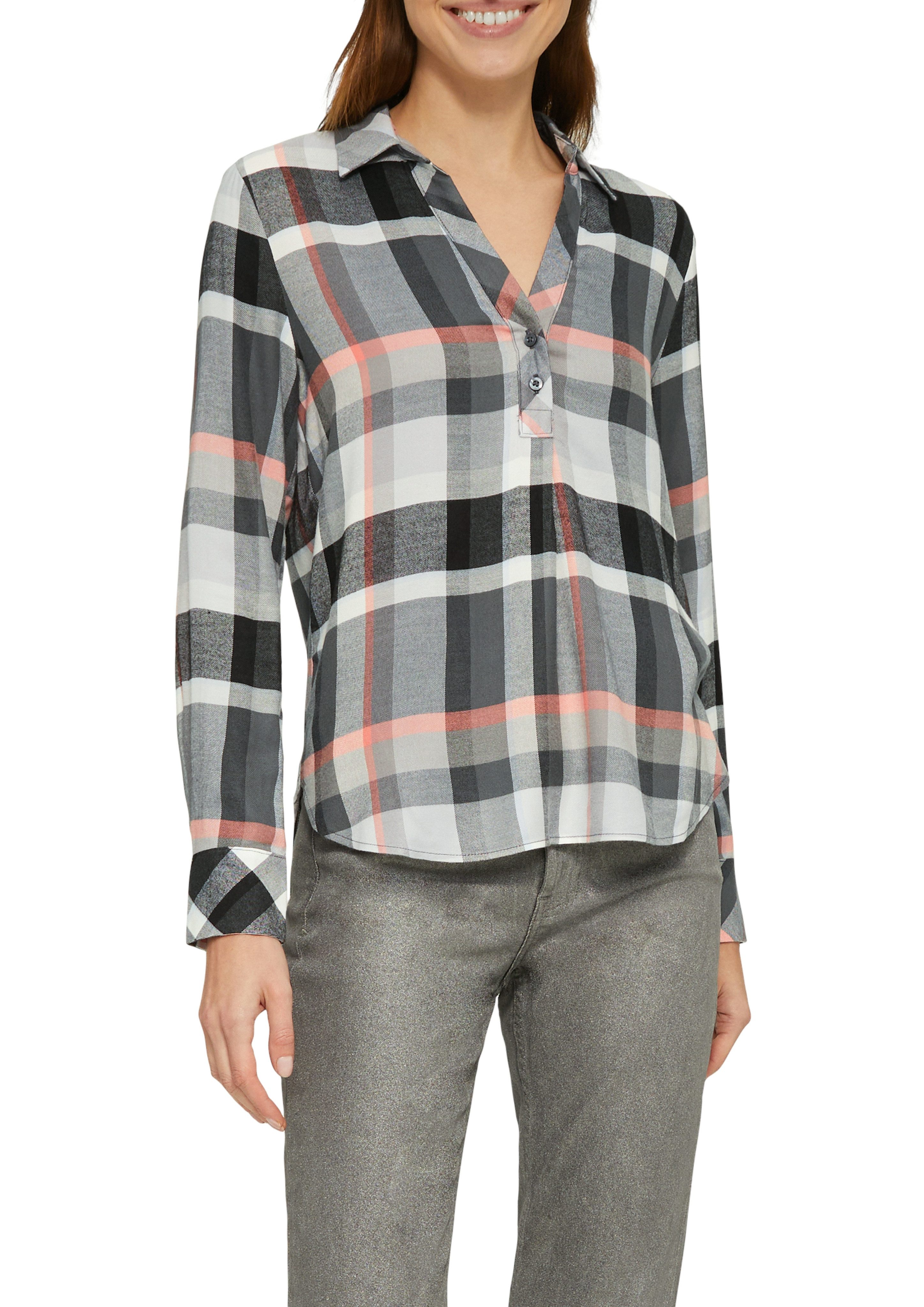 s.Oliver Langarmbluse mit Karo Muster günstig online kaufen