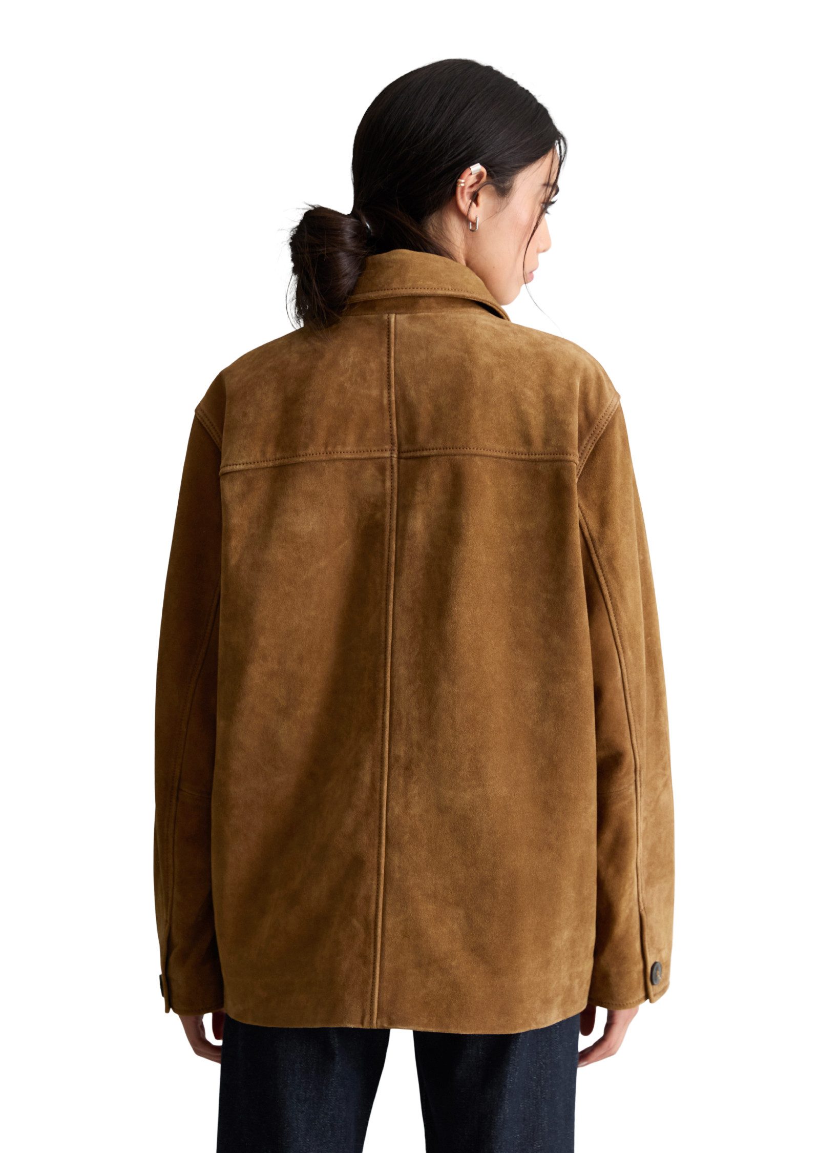 Marc O'Polo DENIM Lederjacke aus hochwertigem Rinderspaltleder – Bild 3 von 5