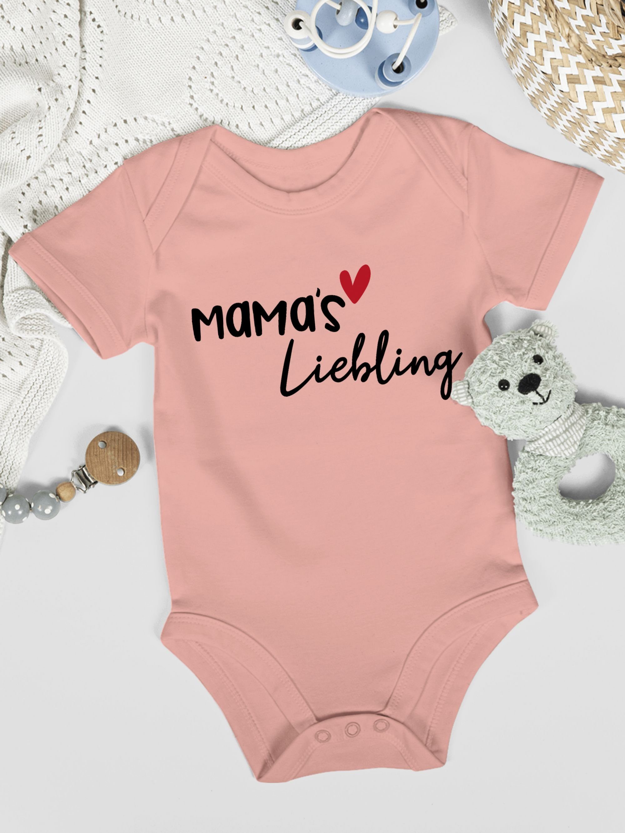 Muttertagsgeschenk 3 Liebling (1-tlg) Mamas Shirtracer Babyrosa Shirtbody