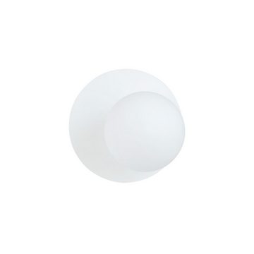 Licht-Erlebnisse Wandleuchte HELGA, ohne Leuchtmittel, Glas Metall rund D: 20 cm Weiß E14 Kugel Schirm Modern