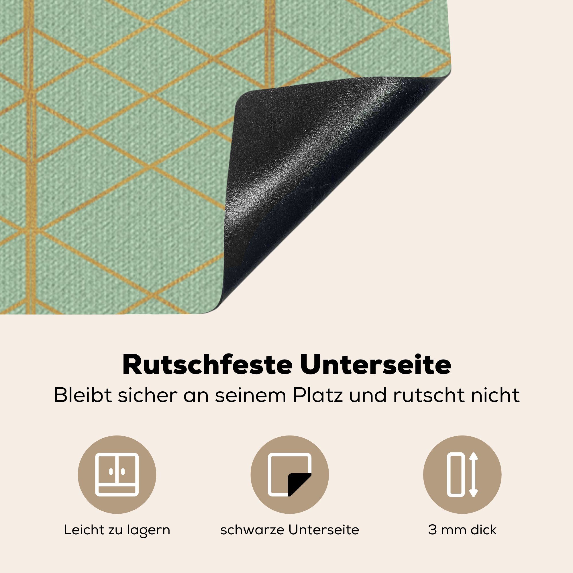 Herdblende-/Abdeckplatte Muster MuchoWow für - Luxus, Linie 78x78 Ceranfeldabdeckung, (1 küche cm, - Arbeitsplatte Vinyl, tlg),