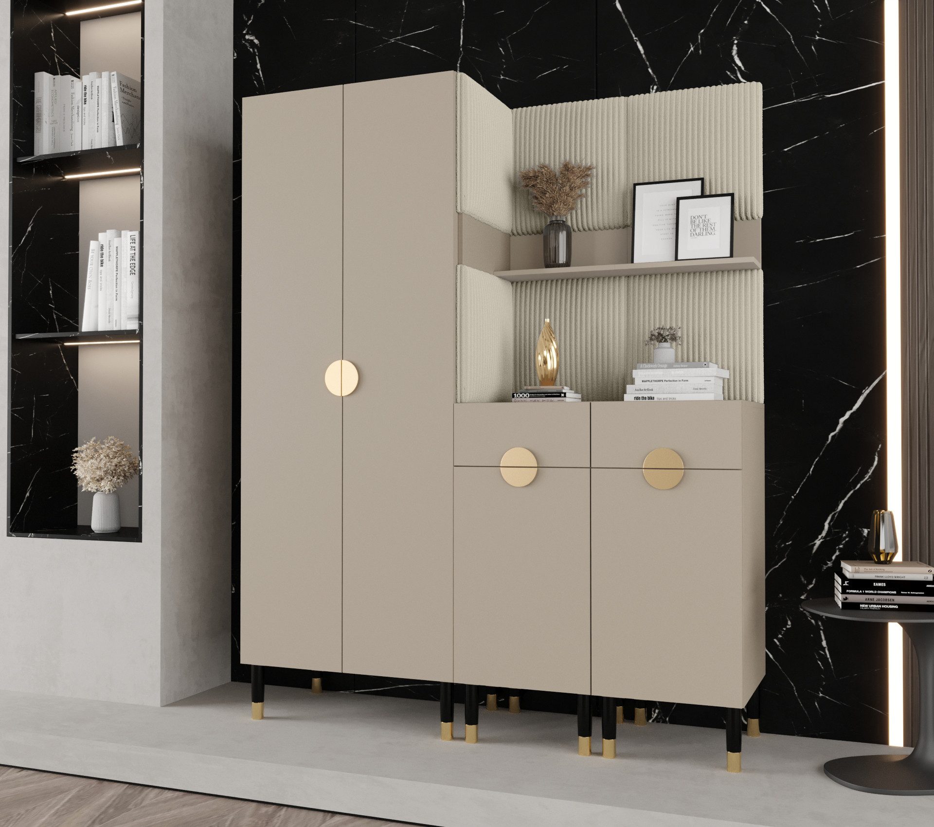 ABIKS MÖBEL Kompaktgarderobe PALERMO Set 7 Garderobe mit gepolsterten Panee günstig online kaufen