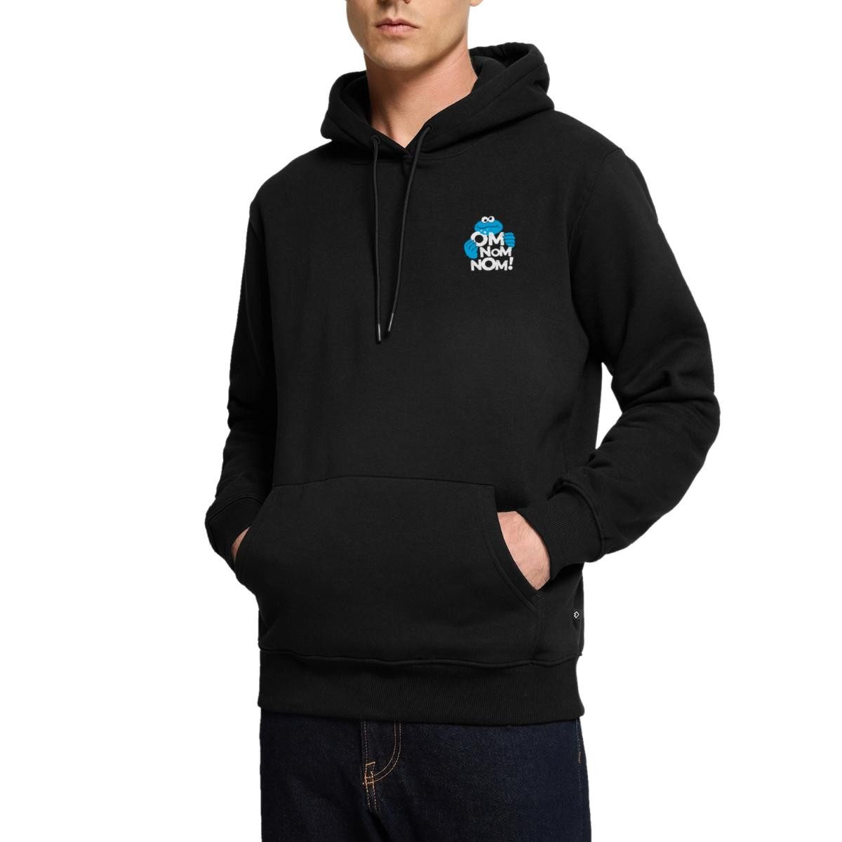 Spreadshirt Hoodie Sesamstraße Krümelmonster Om Nom Nom Klein Herren Premium Hoodie (1-tlg)