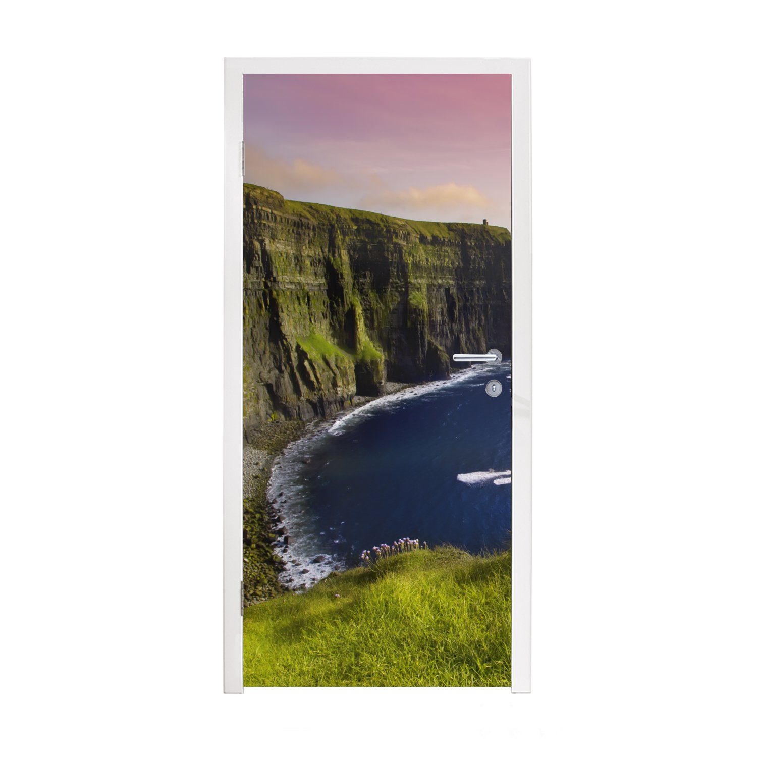 MuchoWow Türtapete Sonnenlicht auf den Cliffs of Moher in Irland, Matt, bedruckt, (1 St), Fototapete für Tür, Türaufkleber, 75x205 cm