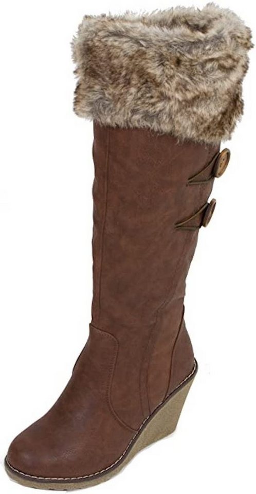 Winter-/Schneestiefel Warm Overknee stiefel 43 Damenschuhe Schwarz Weiss Boots