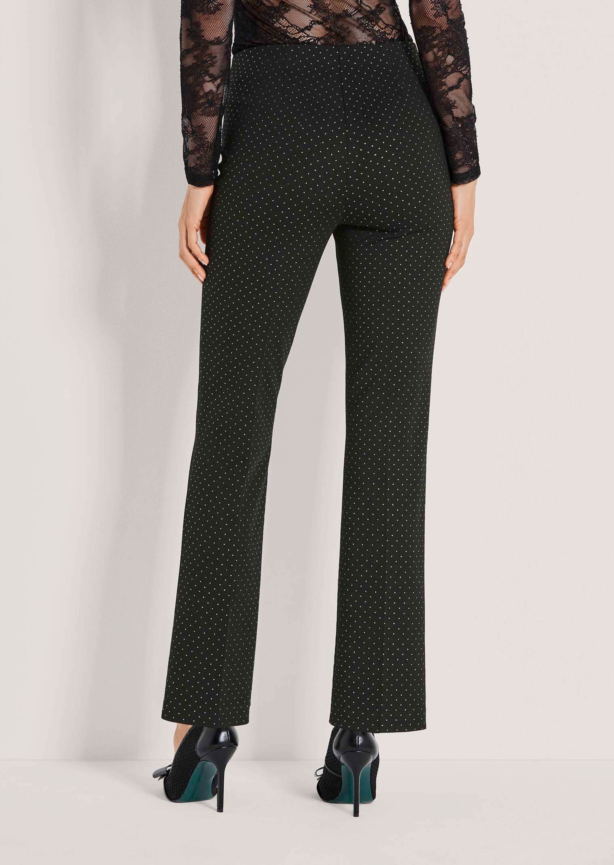 MADELEINE Leggings Kurzgröße: Glitzer Jerseyhose mit weitem Bein Elegante Stoffhose mit Schlupfbund, Glitzerprint