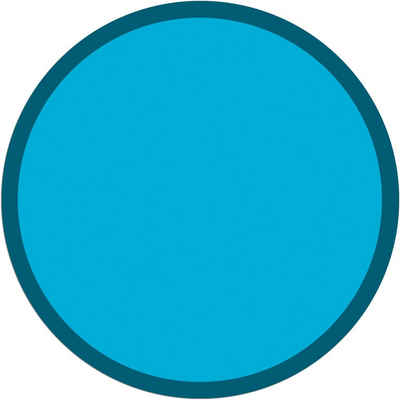 Läufer Türmatte Türkis blau rund 95 cm als Fussabtreter Sauberlaufmatte, matches21 HOME & HOBBY, rund, Höhe: 5 mm, Rutschfester Türvorleger für innen als waschbare Schmutzfangmatte