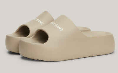 Tommy Jeans TJW CHUNKY FLATFORM SLIDE Pantolette, Plateau, Sommerschuh, Schlappen mit kontrastfarbenem Logoschriftzug