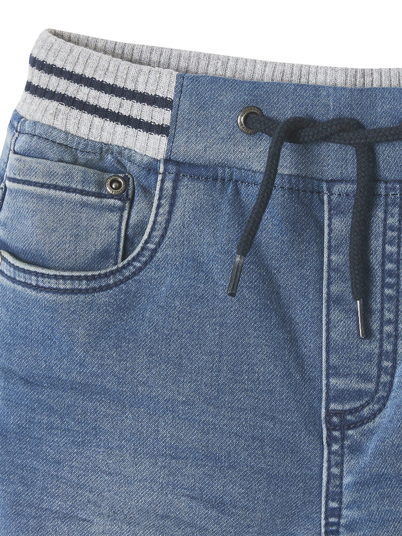 vertbaudet Bequeme Jeans Jungen Sweathose, Denim-Optik – Bild 3 von 5