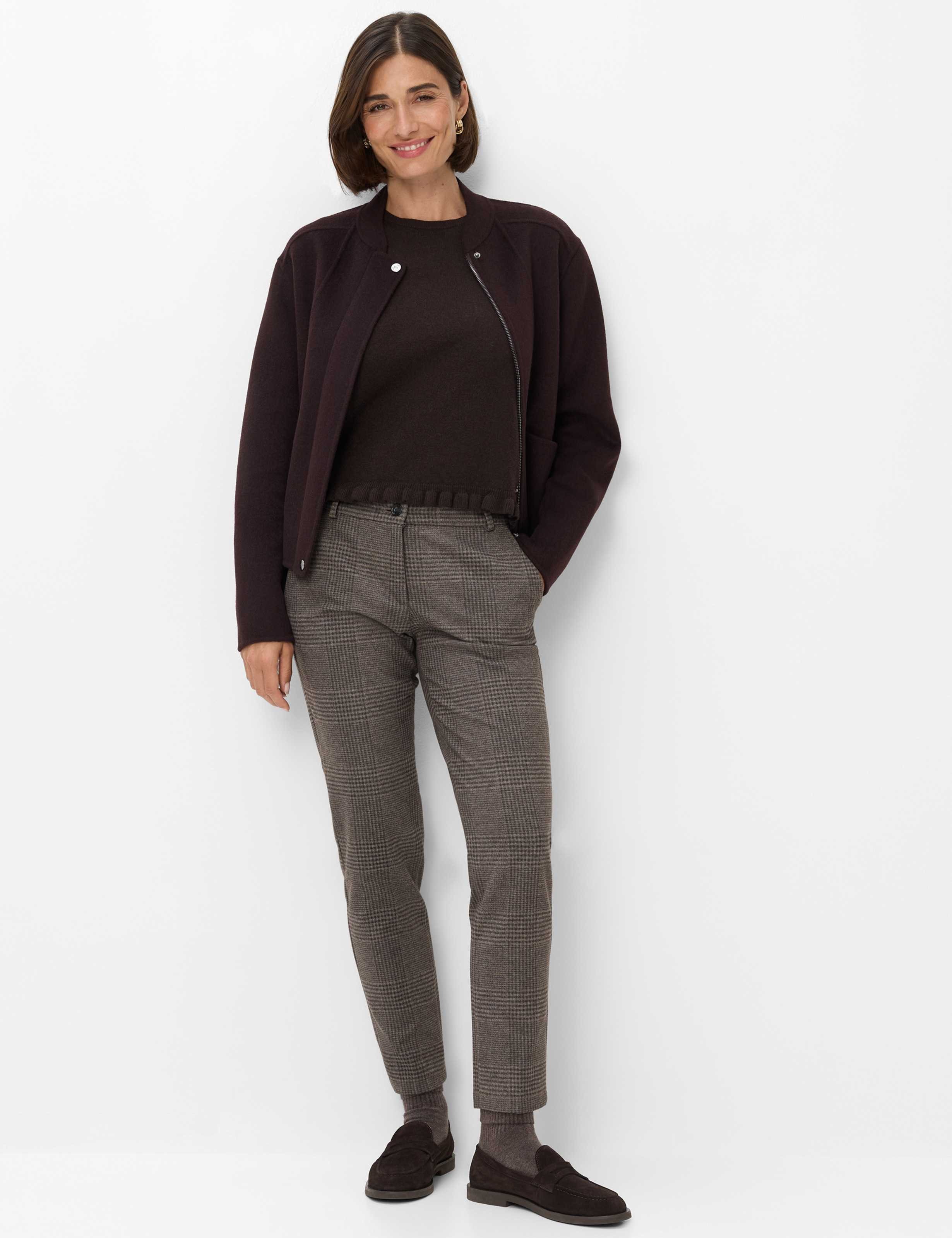 Brax Caprihose Style MARON S Wool Look Check: Chinohose im Regular Fit – Bild 3 von 5