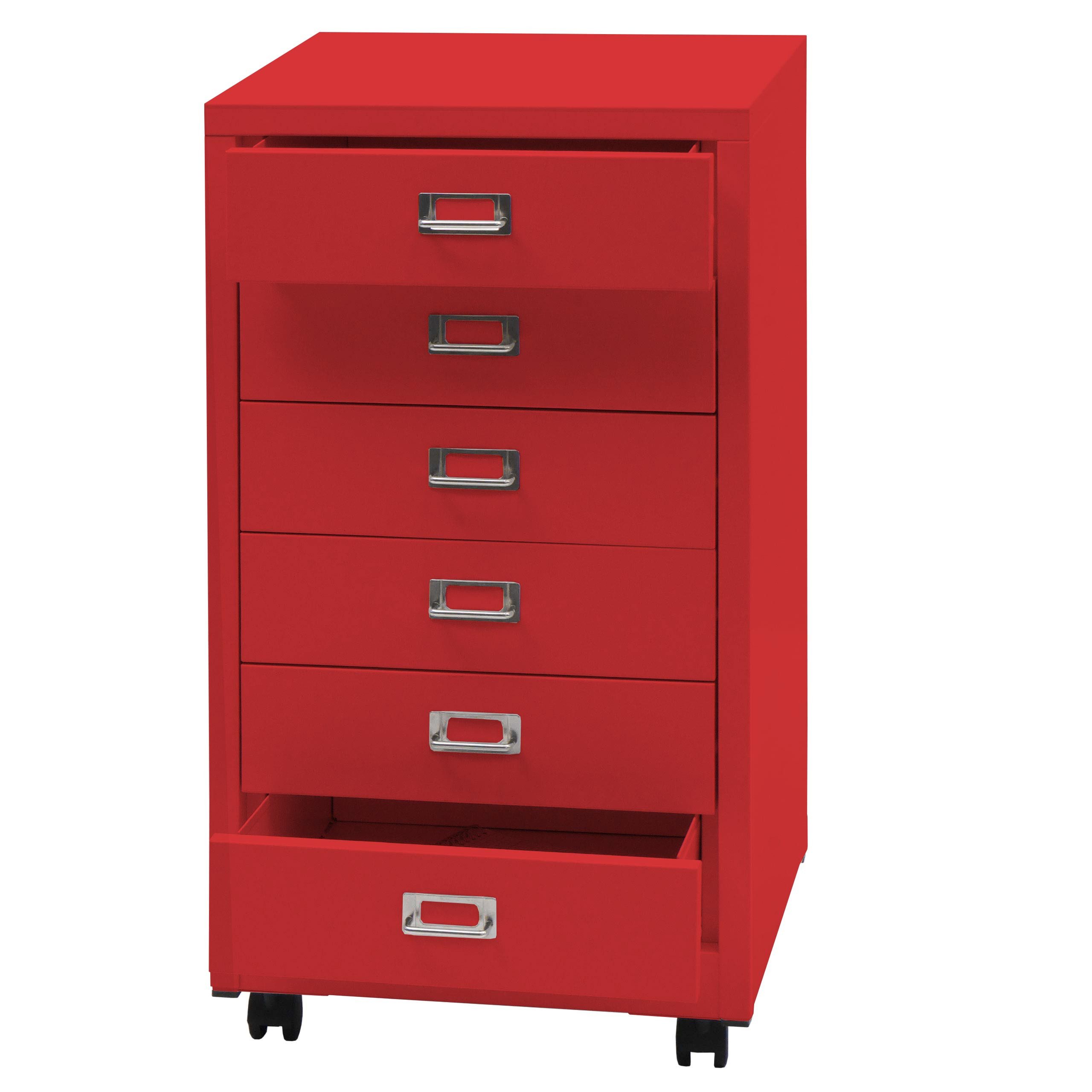 PROREGAL® Container Rollcontainer mit X Schubladen, Material, Farbe