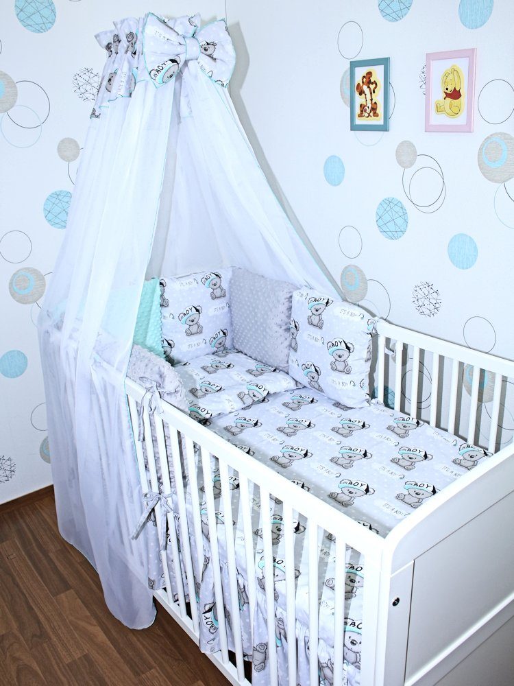 Babybettwäsche Bettwäsche Bettset MINKY - 6 x Kissen -6t -Nestchen Chiffon Himmel -2