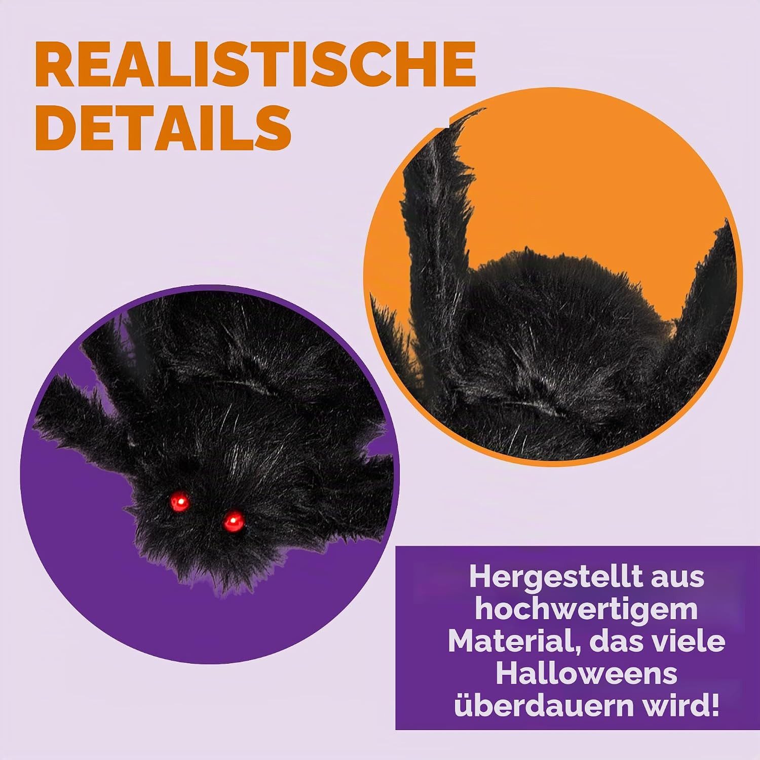 JOYIN Dekoobjekt JOYIN Halloween haarige Spinnen 160cm, 2 Stk., Halloween deko – Bild 4 von 5