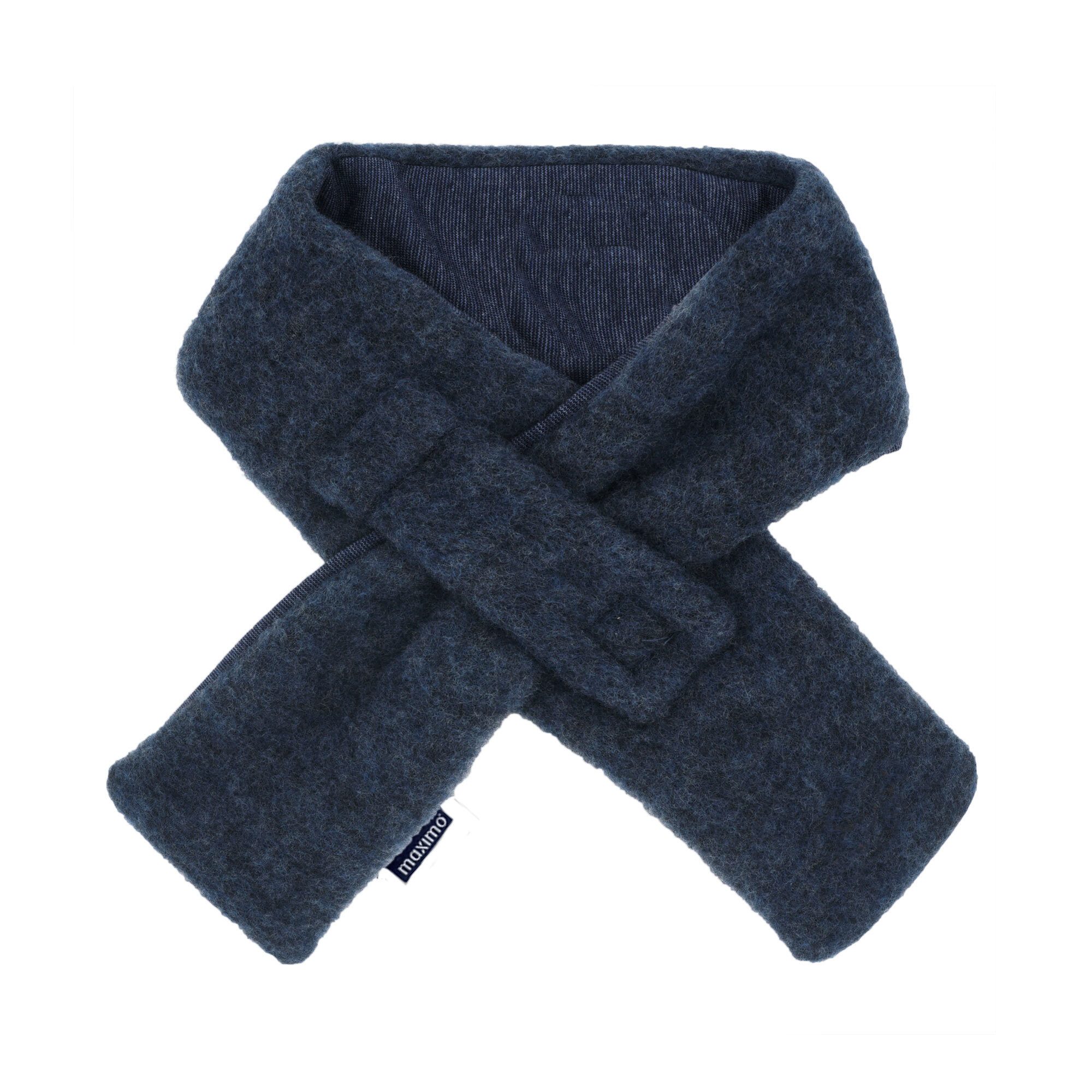 MAXIMO Schal GOTS MINI-Steckschal, Wollfleece, Jerseyfutter, (1-St), Wollfleece