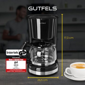Gutfels Filterkaffeemaschine COFFEE 2010 S, Papierfilter, Herausnehmbarer Filtereinsatz 1x4, bis zu 12 Tassen aromatischer Kaffee