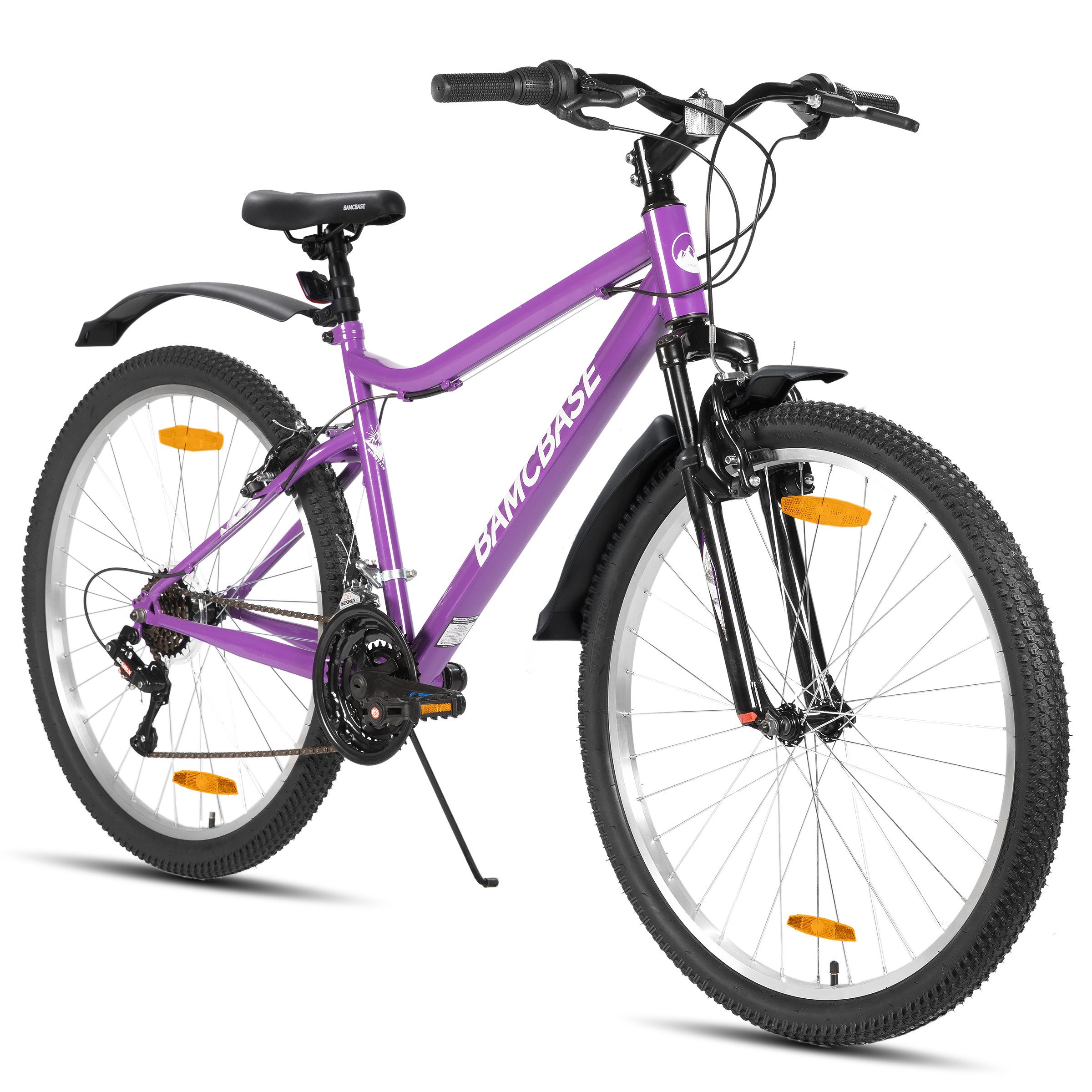 HILAND Mountainbike 26 Zoll Damen bike, robust und langlebig, Studenten-Pendlerrad, Mit 18-Gang, Doppel-V-Bremsen, Schutzblechen, für Frauen konzipiert