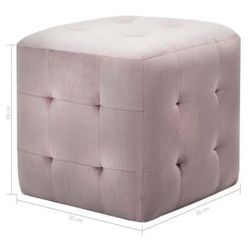 vidaXL Fußhocker Pouf 2 Stk Rosa 30x30x30 cm Samtstoff