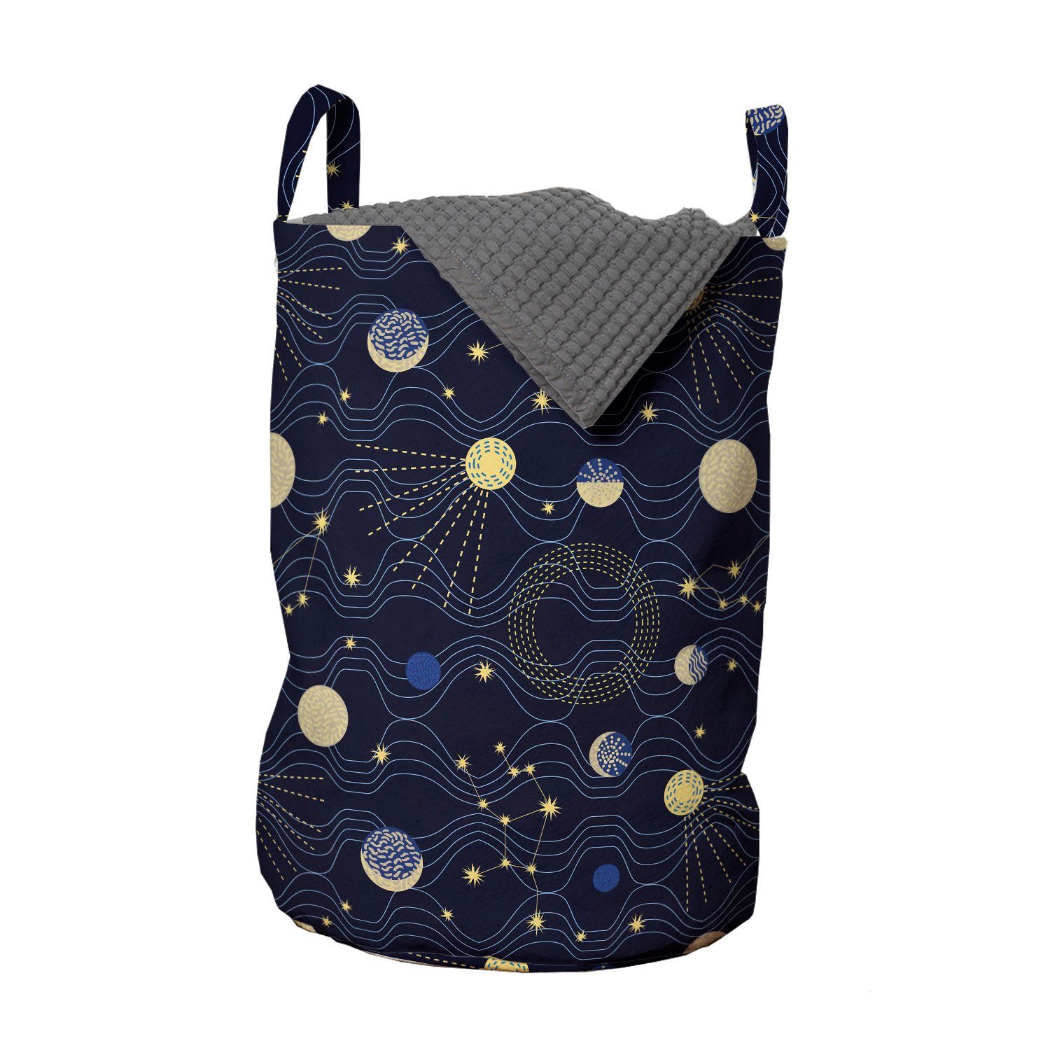 Nachthimmel Abakuhaus Himmel Constellation für Griffen Wäschekorb Kosmischer Kordelzugverschluss Wäschesäckchen mit Waschsalons,
