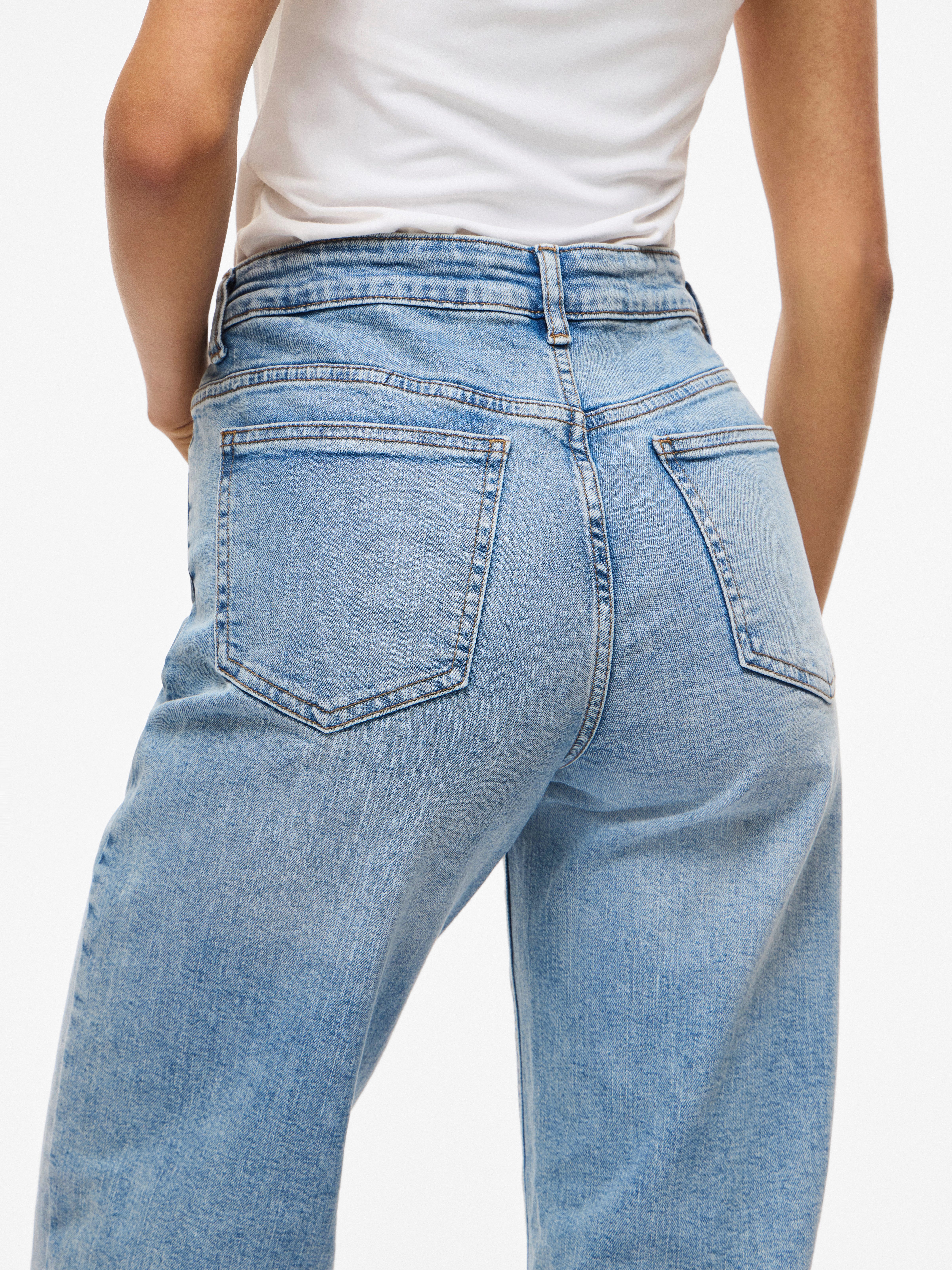 Vila Straight-Jeans VILISA RW STRAIGHT JEANS ROS - NOOS Baumwollmischung, regular waist, straight fit