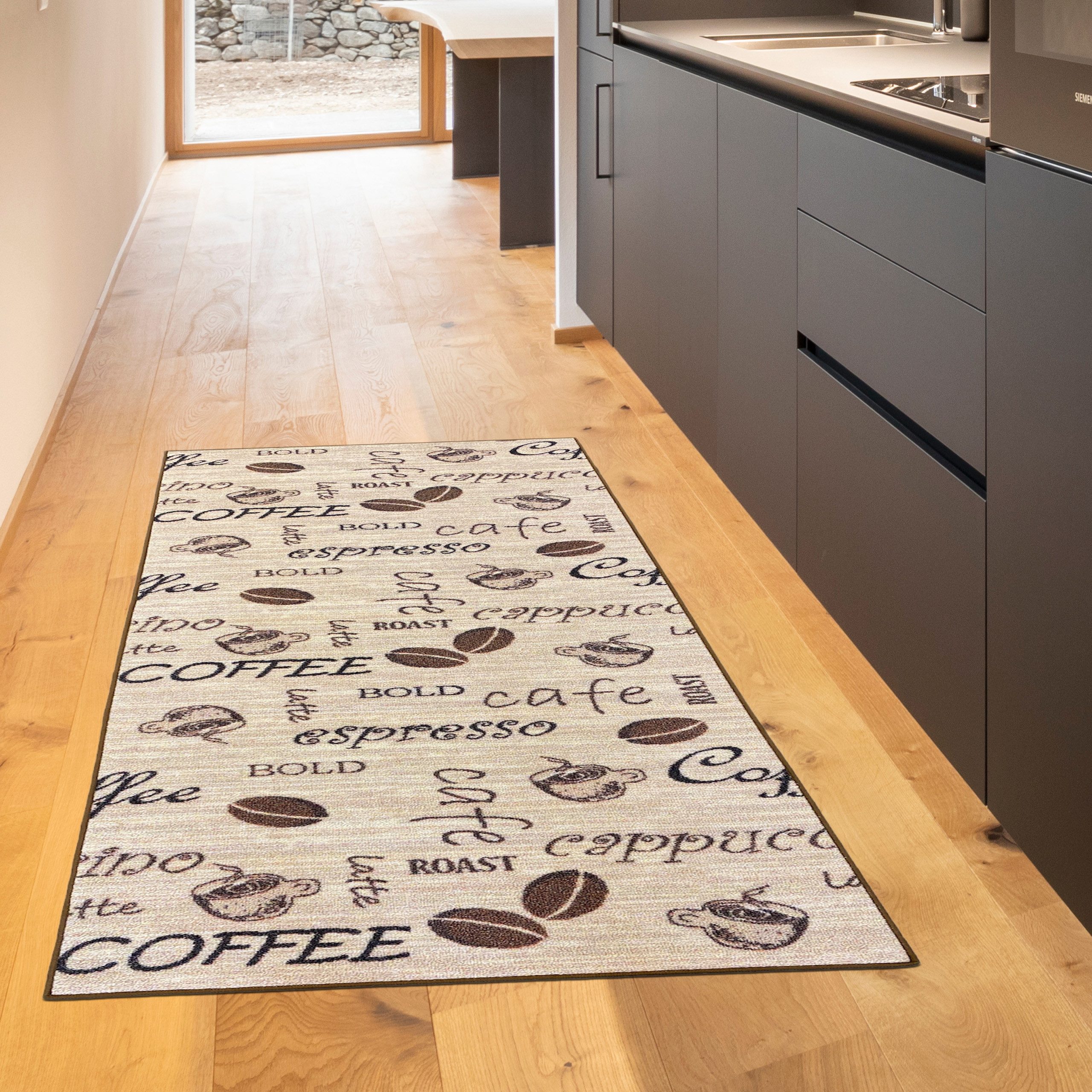 TeppichHome24 Teppich Moderner Küchenläufer Coffee Design – Rutschfester Te günstig online kaufen