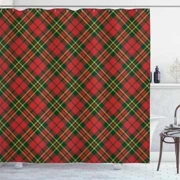 Abakuhaus Duschvorhang Moderner Digitaldruck mit 12 Haken auf Stoff Wasser Resistent Breite 175 cm, Höhe 180 cm, Kariert Irish Tartan Weihnachten