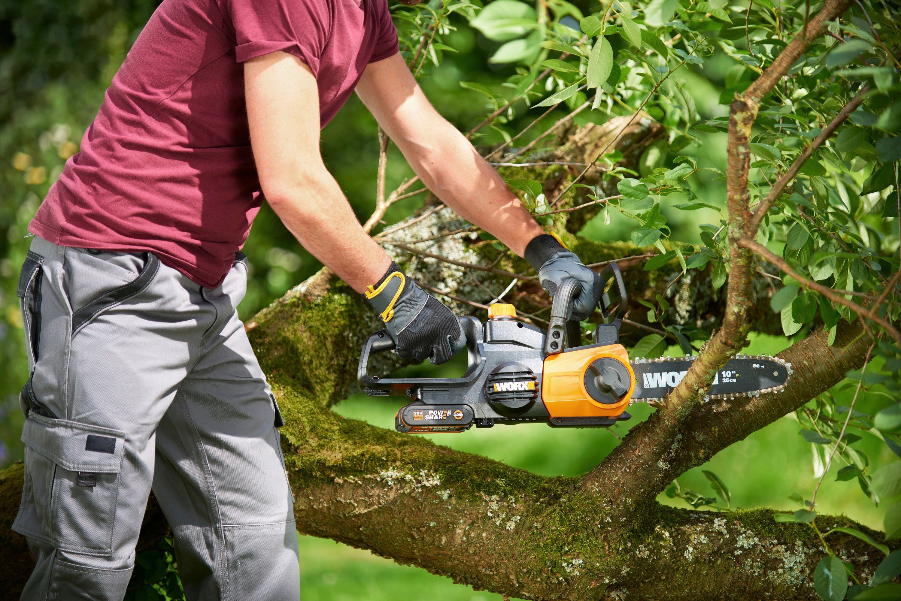 Worx Akku-Kettensäge, 25cm, 25,00 cm Schwertlänge, günstig online kaufen
